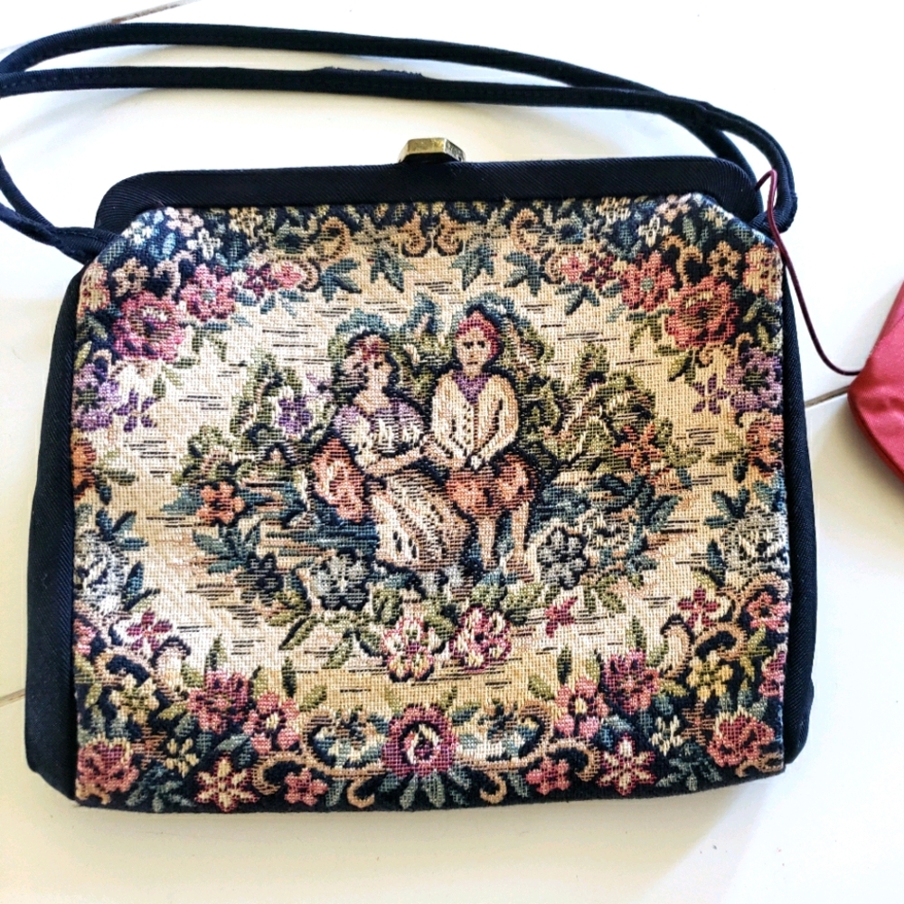 Vintage tapestry purse and coin purse